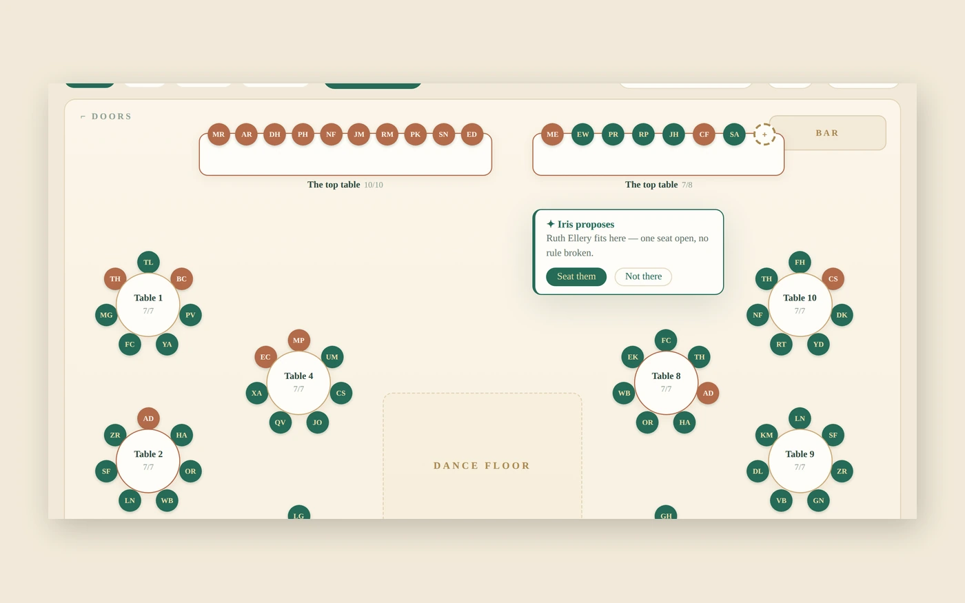 The kitchen&rsquo;s own sheet &mdash; covers, menu split and the dietary flags